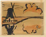 Emil Nolde, Mühle am Wasser, 1926, Farblithografie