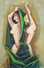 Tänzerinnen by Karl Hofer, 1955, Öl auf Leinwand, sold May 2013