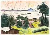 Lebasee bei Bollenz by Karl Schmidt-Rottluff, 1935, Aquarell und Tuschpinsel auf Fabriano-Velin, sold Nov 2012
