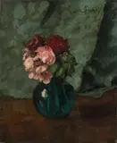 Carl Schuch, Rosenstrauß, Um 1886, Öl auf Leinwand. Doubliert
