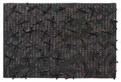 Verborgen 4 by Günther Uecker, 2007, Nägel, Acryl und Kimono-Stoff auf Hartfaser, sold Nov 2015