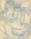 Emil Nolde, Junger Mann aus Papua-Neuguinea, 1914, Aquarell und Tuschpinsel auf Japanbütten