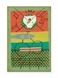 Martin Kippenberger, Young Beach believe Us. Young Beachbelievers, 1986, Collage aus verschiedenen Baumwollstoffen, Silikon und Latex, über Keilrahmen gespannt