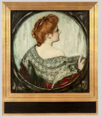 Franz von Stuck, Erna Hanfstaengl (?). Wohl um 1900, Öl auf Holz