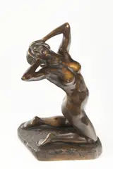 Otomar Suchý, Kneeling Female Nude, 1920s, bronze