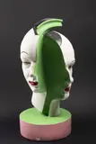 Otakar Švec, Voskovec a Werich, 1930s, polychromed plaster