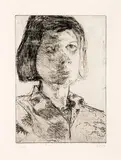 Richard Diebenkorn, #21 (Portrait of Phyllis) (from 41 Etchings Drypoints Portfolio), 1965, Softground etching on paper