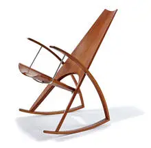 Rocking chair by Leon Mayer, Executed c. 1970, sold Mar 2015