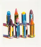Wayne Thiebaud, Eight Lipsticks, 1988, Color drypoint on Somerset Satin paper