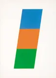 Blue/Red-Orange/Green (from Series of Ten Lithographs) by Ellsworth Kelly, 1970-1971, 3-color lithograph on Special Arjomari paper, sold Mar 2015
