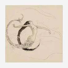 Earl Horter, Mermaid, ink and graphite on paper