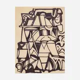 Nell Blaine, Abstraction, c. 1940, felt-tip marker on paper