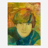 Keith Mayerson, Rubber Soul (John Looking Up), 2004, oil on linen
