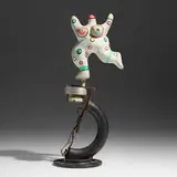 Nana Dansante (Nana Mobile) by Niki de Saint Phalle & Jean Tinguely, 1976, painted polyester resin, iron, sold Sep 2022