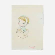 Yoshitomo Nara, Mumps, 1996, gouache, pencil, ballpoint pen and colored pencil on paper