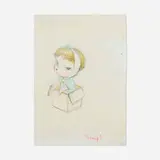 Yoshitomo Nara, Mumps, 1996, gouache, pencil, ballpoint pen and colored pencil on paper