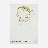 Yoshitomo Nara, Don't think 'bout it, 1997, felt-tip pen, colored pencil and colored crayon on paper
