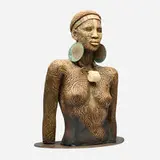 Woodrow Nash, Untitled (Female Torso), 2009, stoneware, copper, steel, bone, mixed media