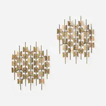 C. Jeré, Wall sculptures, pair, c. 1980, brass