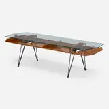 Le Opere e i Giorni, Opere coffee table, c. 2010, enameled steel, walnut, glass