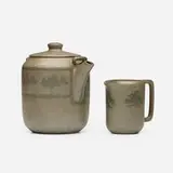 Teapot and creamer with trees by Arthur Baggs and Sarah Tutt for Marblehead Pottery, sold Nov 2025