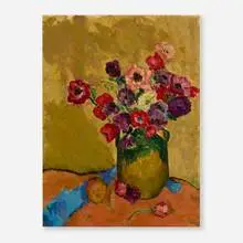 Martha Bühl, Vase with flowers, oil on canvas