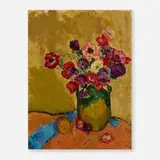 Martha Bühl, Vase with flowers, oil on canvas