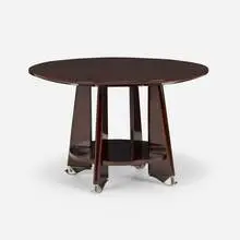 attribution Alfred Porteneuve, Occasional table, c. 1935, rosewood, lacquered wood, chrome-plated brass
