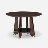attribution Alfred Porteneuve, Occasional table, c. 1935, rosewood, lacquered wood, chrome-plated brass