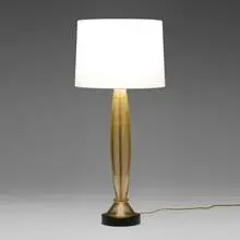 Murano, Table lamp, hand-blown glass, painted wood