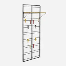 Coen de Vries, Pilastro coat rack, 1958, perforated and enameled steel, rubber