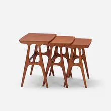 Erling Torvits, nesting tables, set of three, 1960, teak