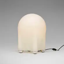 Giotto Stoppino, Drop lamp, 1976, frosted glass, chrome-plated brass