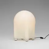 Giotto Stoppino, Drop lamp, 1976, frosted glass, chrome-plated brass