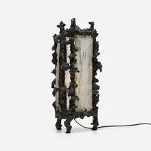 table lamp by Marcello Fantoni, c. 1960, bronzed steel, glass, sold Jul 2016