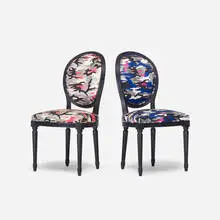 custom Louis XVI chairs, pair by Anselm Reyle for Dior, 2011, lacquered wood, Anselm Reyle upholstery, sold Jul 2016