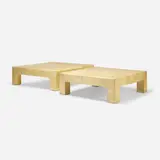 Karl Springer, Parsons tables, pair, goatskin parchment over wood