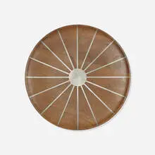 charger by Paul Evans and Phillip Lloyd Powell, 1956-1957, mahogany, pewter inlay, sold Jul 2016