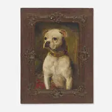 19th Century, Untitled (White Boxer), oil on board