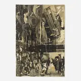 Henry Hanson, Totem, 1967, collage on canvas, steel