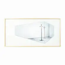 Ron Gilad, Drawing No. 3 (from Spaces, Etc.), 2009, mirror, frosted mirror, matte board, glass, basswood