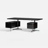 executive desk, model T96 by Osvaldo Borsani, 1956, mahogany, leather, lacquered wood, aluminum, steel, sold Jul 2016
