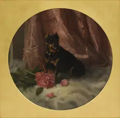 Untitled by Maud Earl, oil on canvas in a circular mount 61.5 x 61.5cm, sold Oct 2020