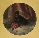 Maud Earl, Untitled, oil on canvas in a circular mount 61.5 x 61.5cm