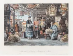 Thomas Allom, Show Room of a Lantern Merchant at Peking, 1843, from China vol. 2, colored, engraving, drawn by T. Allom, engraved by F. F. Walker