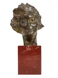 Serge Zélikson, Le Reve, bronze on a marble base, 12 by 6 inches overall, artist's name and title on bron
