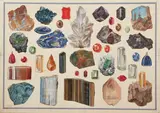 Minerals and Gemstones by R. Heimburg, 1933, gouache and watercolor on paper, offered Aug 2020