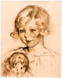 Study of a Child's Head by Hilda Belcher, charcoal and wash, offered Aug 2020