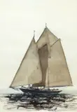 Fanning Along by Francis Boardman Crowninshield, watercolor and gouache on paper, offered Aug 2020
