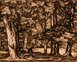 Untitled by Lucioni, Luigi, Tree Tapestry, 1945, Etching, 1945;, offered Aug 2020